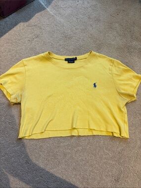 Ralph Lauren Yellow Cropped Tee